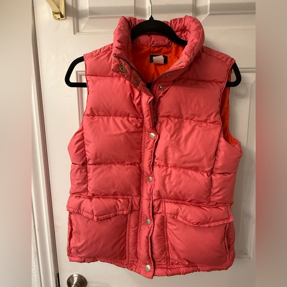 J. Crew Jackets & Blazers - J Crew Pink Puffer Vest